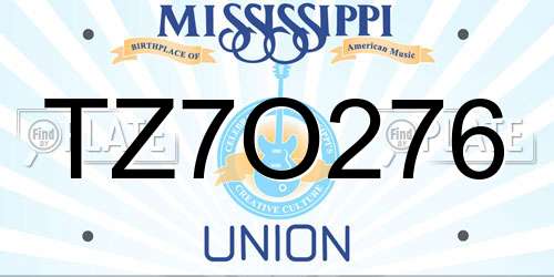 TZ7O276 Mississippi License Plate