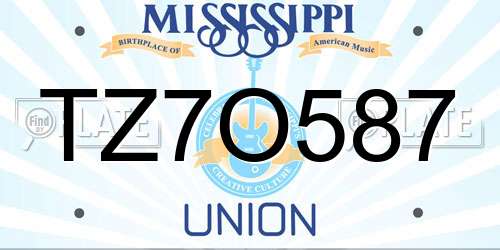 TZ7O587 Mississippi License Plate