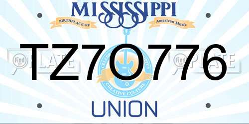 TZ7O776 Mississippi License Plate