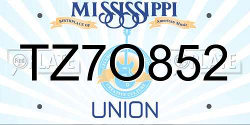 TZ7O852 Mississippi License Plate