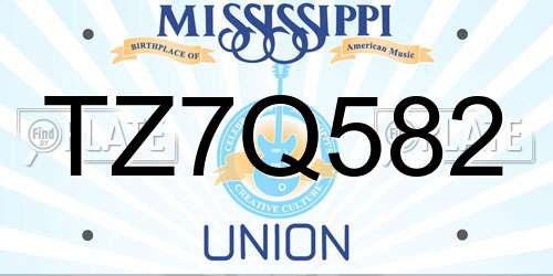 TZ7Q582 Mississippi License Plate