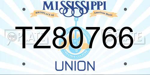 TZ80766 Mississippi License Plate