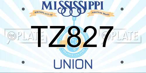 TZ827 Mississippi License Plate