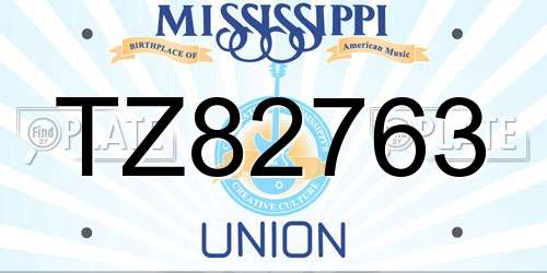 TZ82763 Mississippi License Plate