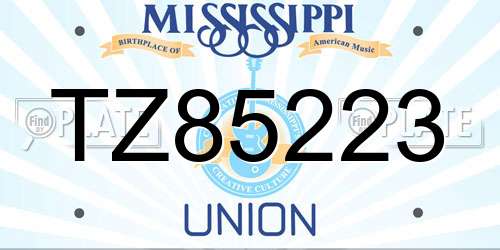 TZ85223 Mississippi License Plate