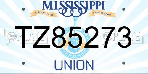 TZ85273 Mississippi License Plate