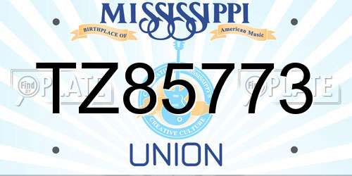 TZ85773 Mississippi License Plate