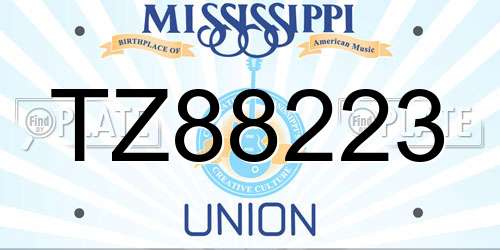 TZ88223 Mississippi License Plate