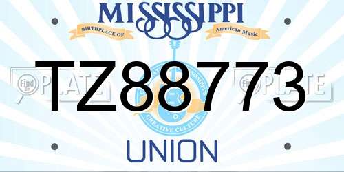 TZ88773 Mississippi License Plate