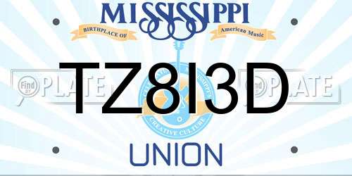 TZ8I3D Mississippi License Plate