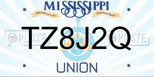 TZ8J2Q Mississippi License Plate