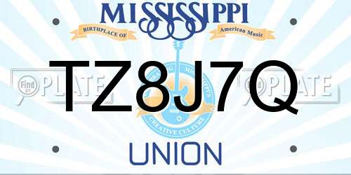 TZ8J7Q Mississippi License Plate