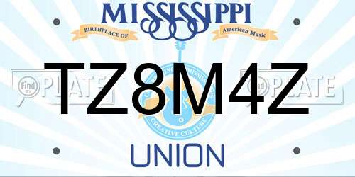 TZ8M4Z Mississippi License Plate