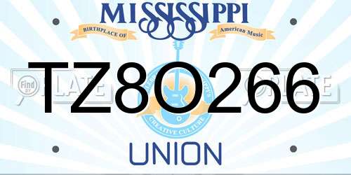 TZ8O266 Mississippi License Plate