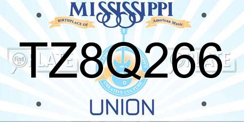 TZ8Q266 Mississippi License Plate