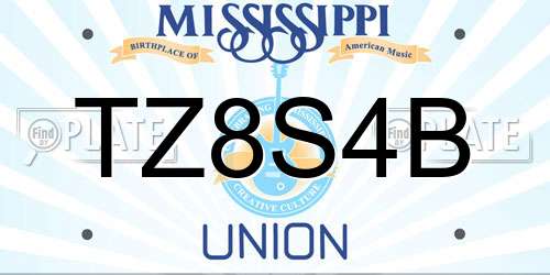 TZ8S4B Mississippi License Plate