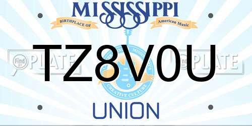 TZ8V0U Mississippi License Plate