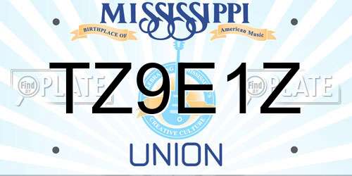 TZ9E1Z Mississippi License Plate