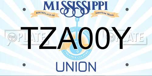 TZA00Y Mississippi License Plate