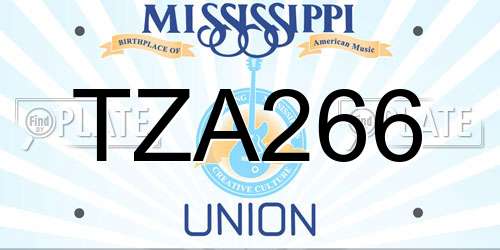 TZA266 Mississippi License Plate