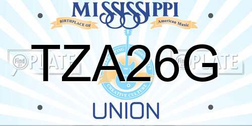 TZA26G Mississippi License Plate