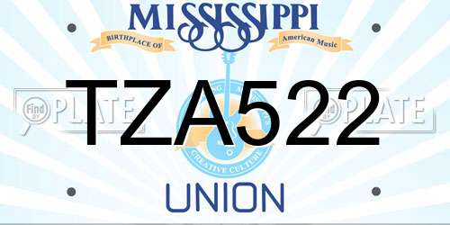 TZA522 Mississippi License Plate