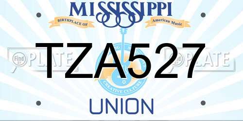 TZA527 Mississippi License Plate