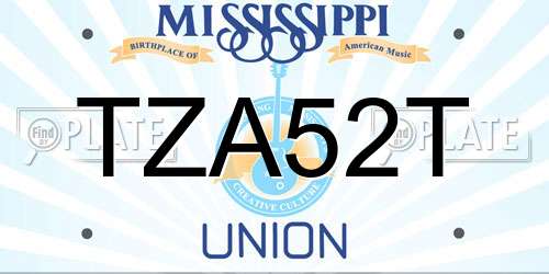 TZA52T Mississippi License Plate