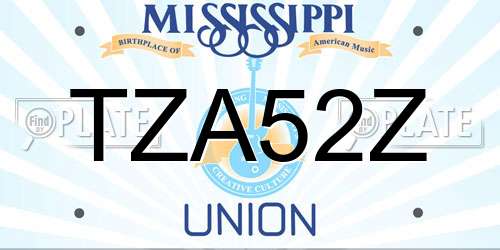 TZA52Z Mississippi License Plate