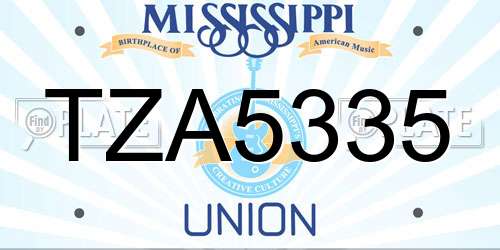 TZA5335 Mississippi License Plate