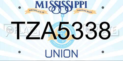 TZA5338 Mississippi License Plate