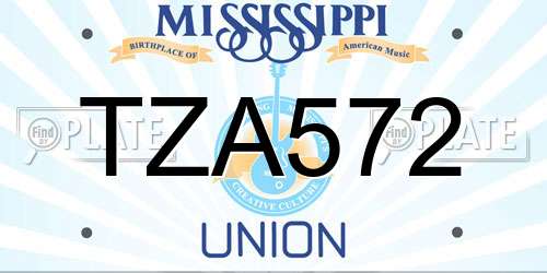 TZA572 Mississippi License Plate