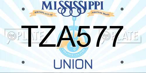 TZA577 Mississippi License Plate