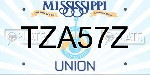 TZA57Z Mississippi License Plate