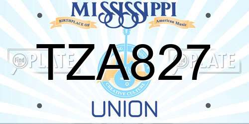TZA827 Mississippi License Plate