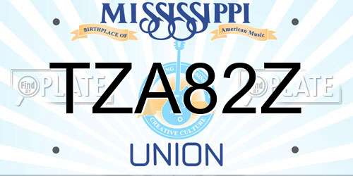 TZA82Z Mississippi License Plate