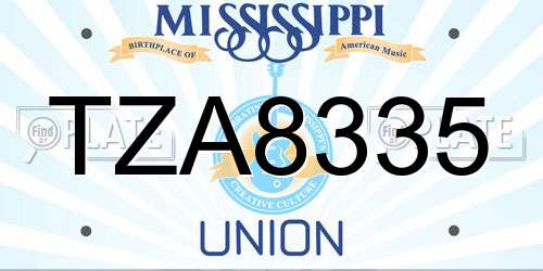 TZA8335 Mississippi License Plate