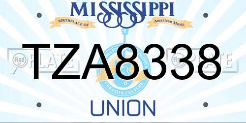 TZA8338 Mississippi License Plate
