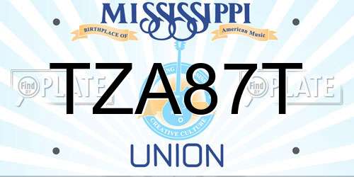 TZA87T Mississippi License Plate
