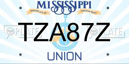 TZA87Z Mississippi License Plate
