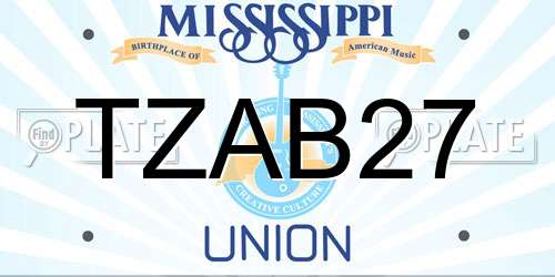 TZAB27 Mississippi License Plate