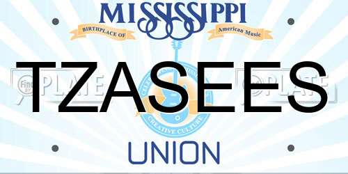 TZASEES Mississippi License Plate