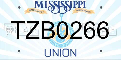 TZB0266 Mississippi License Plate