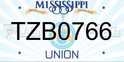 TZB0766 Mississippi License Plate