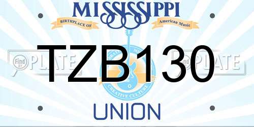TZB130 Mississippi License Plate