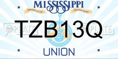 TZB13Q Mississippi License Plate