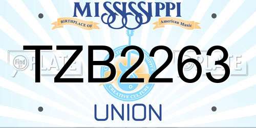 TZB2263 Mississippi License Plate