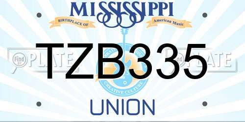 TZB335 Mississippi License Plate