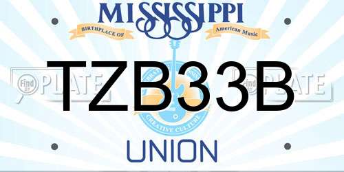 TZB33B Mississippi License Plate