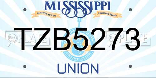 TZB5273 Mississippi License Plate